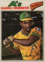 1977 Topps Cloth Stickers #50 Claudell Washington Baseball Card