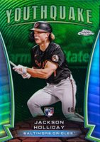 2024 Topps Chrome Youthquake #YQ65 Jackson Holliday Update-Green Refractor Baseball Card