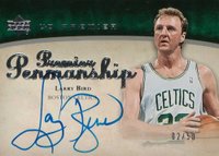 2007 Upper Deck Premier Premier Penmanship #PENLB Larry Bird Basketball Card
