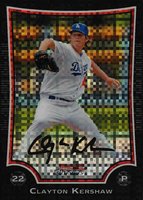 2009 Bowman Chrome #72 Clayton Kershaw Xfractor Baseball Card