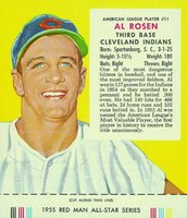 1955 Red Man Tobacco #11 Al Rosen Baseball Card