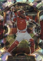 2021 Panini Select #35 Yadier Molina Cracked Ice Baseball Card
