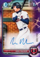 2022 Bowman Chrome Prospect Autographs #CPAJRK Jake Rucker Purple Refractor Baseball Card