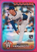 2024 Topps Chrome #18 Yoshinobu Yamamoto Pink Refractor Baseball Card