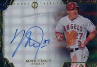 2015 Topps Tribute Autographs #TA-MT Mike Trout Black Baseball Card