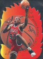 1996 Flair Showcase Hot Shots #7 Dennis Rodman Basketball Card