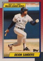 1990 Topps '89 M.L. Debut #108 Deion Sanders Baseball Card
