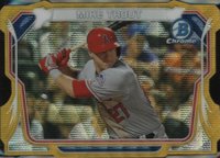 2014 Bowman Chrome Mini Chrome #MC-MT Mike Trout Die-Cut Gold Wave Baseball Card