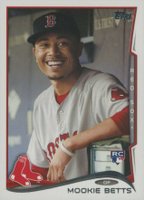 2014 Topps Update #US26 Mookie Betts Smiling in Dugout Baseball Card