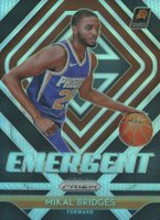 2018 Panini Prizm Emergent #10 Mikal Bridges Silver Prizm Basketball Card