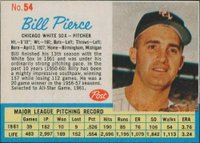 1962 Post Cereal #54 Bill Pierce Baseball Card