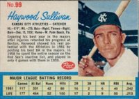 1962 Post Cereal #99 Haywood Sullivan Baseball Card