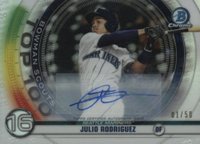 2020 Bowman Chrome Scouts' Top 100 #BTP16 Julio Rodriguez Autograph Baseball Card