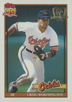 1991 Topps Desert Shield #73 Craig Worthington Baseball Card