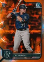 2022 Bowman Chrome Sapphire Edition #51 Cal Raleigh Orange Baseball Card