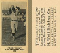 1916 Weil Baking Co. #175 Fred Toney Baseball Card