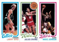 1996 Topps NBA Stars Reprints #8 Bird/Erving/Johnson 1980 Reprint-Members Only Basketball Card
