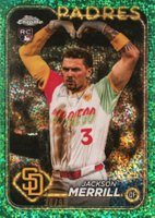 2024 Topps Chrome #207 Jackson Merrill Variation-Green Speckle Refractor Baseball Card