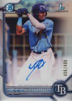2022 Bowman Chrome Prospect Autographs #CPAWVZ Willy Vasquez Refractor Baseball Card