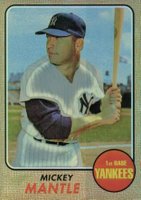 1996 Topps Mantle Finest #18 1968 Topps Reprint Refractor Baseball Card
