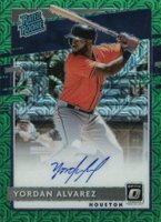 2020 Panini Donruss Optic Rated Rookies Signatures #RRSYA Yordan Alvarez Green Mojo Baseball Card