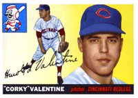 1955 Topps #44 Corky Valentine Baseball Card