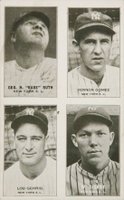 1934 Exhibits 4 on 1 # Dickey/Gehrig/Gomez/Ruth Baseball Card