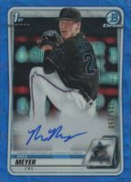 2020 Bowman Draft Chrome Draft Picks Autographs #CDAMM Max Meyer Blue Wave Refractor Baseball Card