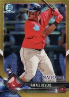 2018 Bowman Chrome National Convention #BNRRD Rafael Devers Gold Refractor Baseball Card