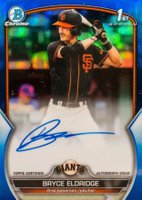 2023 Bowman Draft Chrome Prospect Autograph #CDABE Bryce Eldridge Blue Refractor Baseball Card
