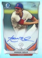 2014 Bowman Chrome Draft Pick Autograph #AN Aaron Nola Refractor Baseball Card