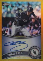 2011 Topps Chrome #205 Chris Sale Autograph-Gold Refractor Baseball Card