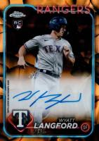 2024 Topps Chrome Update Chrome Rookie Autographs #RAWL Wyatt Langford Orange/Black Lava Lamp Baseball Card