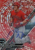 2017 Topps High Tek #MT Mike Trout Autograph-Red Orbit Diffractor Baseball Card