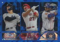 2023 Topps Chrome Sapphire #246 Aaron Judge/Mike Trout/Yordan Alvarez Baseball Card