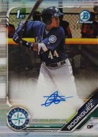 2019 Bowman Prospect Autographs Chrome #JRO Julio Rodriguez Refractor Baseball Card