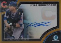 2015 Bowman Chrome Prime Position Autographs #PPAKS Kyle Schwarber Gold Baseball Card