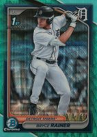 2024 Bowman Draft #BDC86 Bryce Rainer Chrome-Aqua Wave Baseball Card