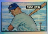 1996 Topps Mantle Finest #1 1951 Bowman Reprint Refractor Baseball Card
