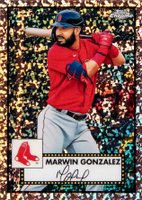 2021 Topps Chrome Platinum Anniversary #487 Marwin Gonzalez Rose Gold Mini Diamond Refractor Baseball Card
