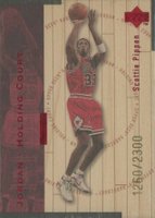 1998 Upper Deck Hardcourt Jordan Holding Court #J4 Michael Jordan/Scottie Pippen Red Basketball Card