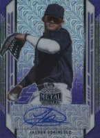 2021 Leaf Metal Draft Autographs #JD1 Jasson Dominguez Purple Mojo Baseball Card