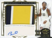 2022 Leaf Trinity Patch Autograph #PABM1 Bennedict Mathurin Gold Basketball Card