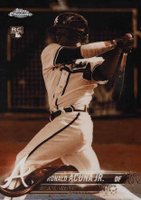 2018 Topps Chrome #193 Ronald Acuna Jr. Sepia Refractor Baseball Card