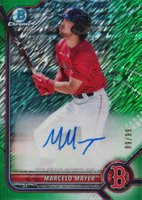 2022 Bowman Chrome Prospect Autographs #CPAMMY Marcelo Mayer Green Shimmer Refractor Baseball Card