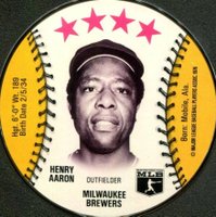 1976 Isaly's Sweet William Disc # Hank Aaron Baseball Card