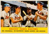 1958 Topps #351 Braves' Fence Busters Baseball Card
