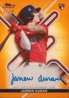 2022 Topps Finest Finest Autographs #JD Jarren Duran Orange Refractor Baseball Card