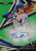 2022 Bowman's Best Best of 2022 Autographs #B22BW Bobby Witt Jr Green Refractor Baseball Card