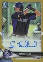 2018 Bowman Prospects Autographs Chrome #SHI Sam Hilliard Gold Refractor Baseball Card